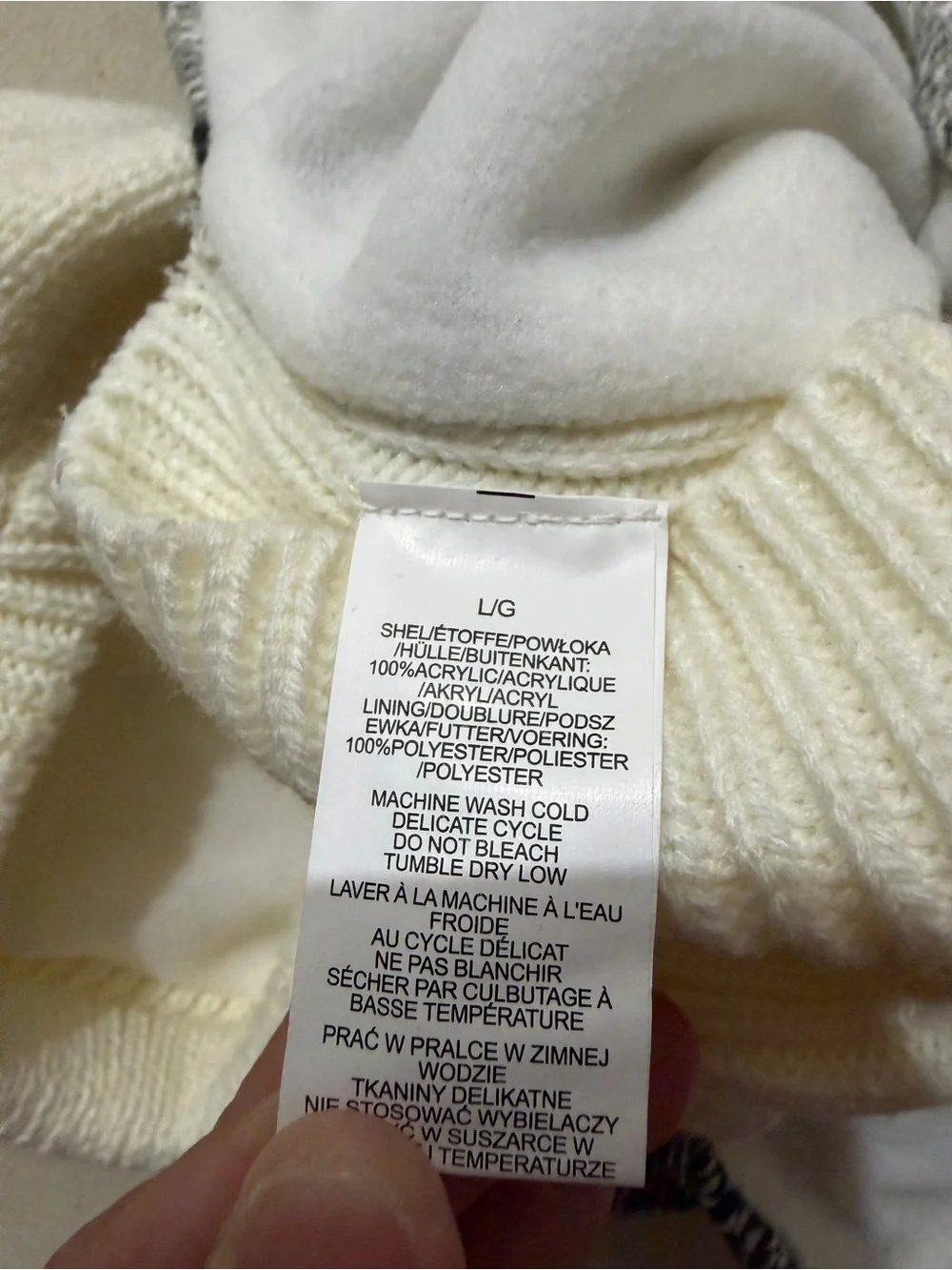 Cozy Striped Cable Knit dog Hooded Sweater - White & Gray